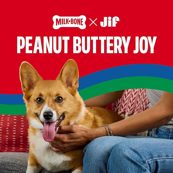 Milk-Bone Peanut Buttery Dipped Dog Biscuits with Jif Peanut Butter, 32 Oz. Bag