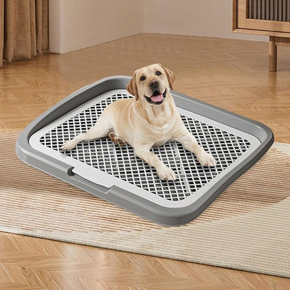 Baoblaze Dog Toilet Puppy Pad Holder Supplies Non Slip with Column Dog Pee Holder Training Pad for Bunny Home Dorm Room, Gray