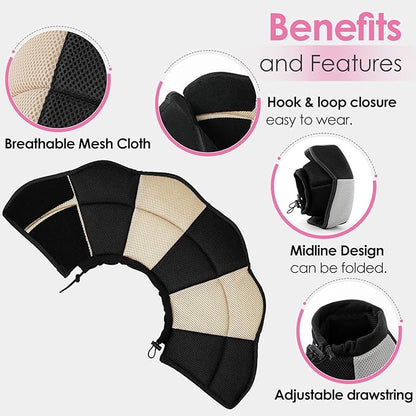 AOFITEE Dog Cone - Soft Dog Cone to Stop Licking, Comfy Cones for Dogs After Surgery, Adjustable Dogs Cones Collar Elizabethan Pet E-Collar for Medium Pets, Pet Recovery Collar, Black Medium