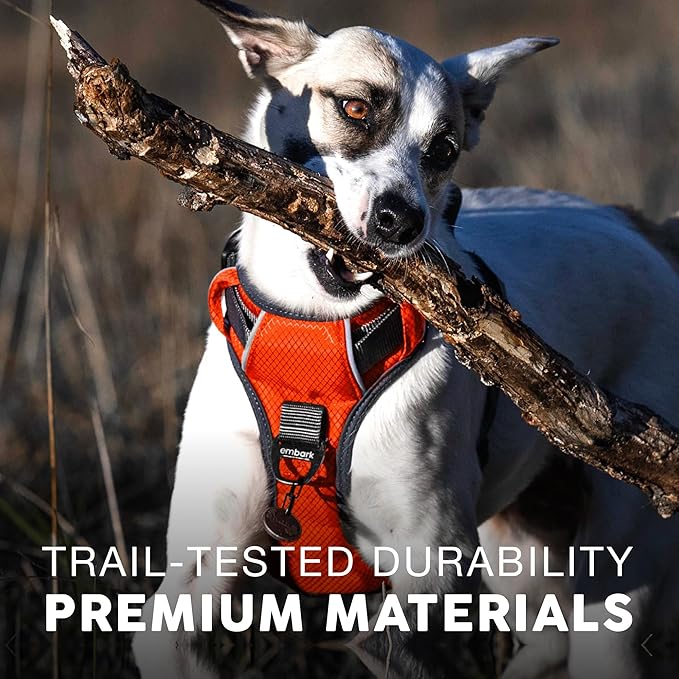 Embark Adventure No-Pull XL Dog Harness for Extra Large Dogs – Reflective Trim, Military-Grade Nylon, Dual Leash Clips, Gel-Lined Handle