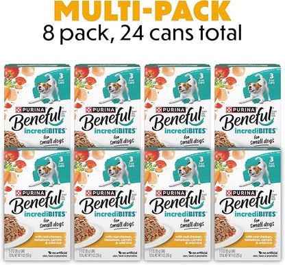 Beneful Purina Small Breed Wet Dog Food in Gravy, IncrediBites with Real Chicken - (16 Packs of 3) 3 oz. Cans