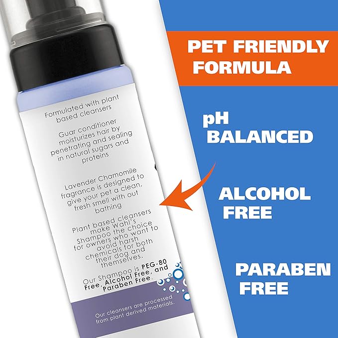 Wahl USA Pet Friendly Waterless No Rinse Shampoo for Animals – Lavender & Chamomile Scented - Cleaning,Conditioning,Detangling,& Moisturizing Shampoo for Dogs – 7.1 Oz - Model 820014A,(Pack of 2)