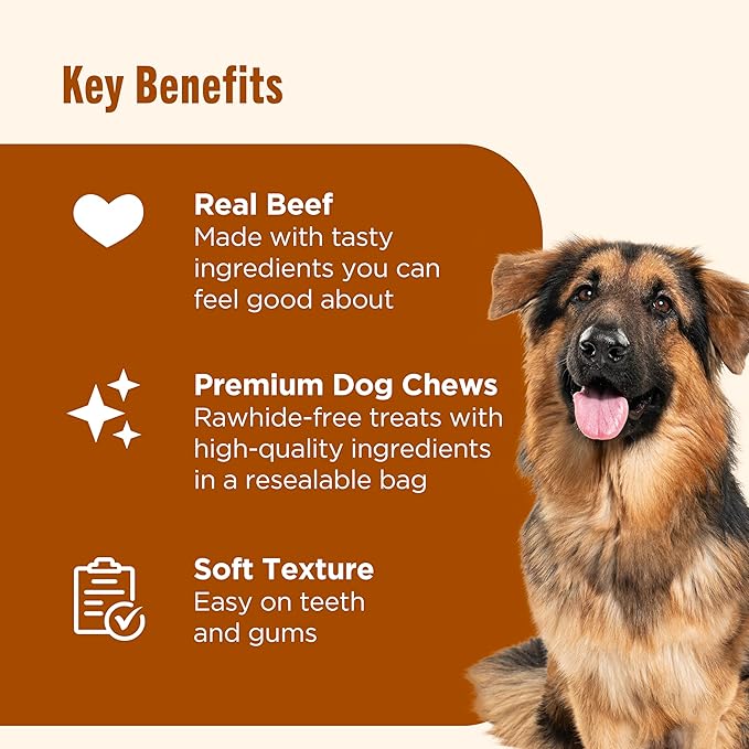 Nutrish Soup Bones Premium Dog Chews with Real Beef and Barley, 3 Chews (Rachael Ray) (Pack of 8)