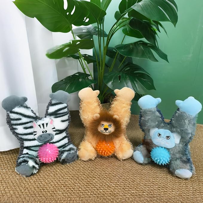 Grey Brown Sloth Plush Spiky Squeaky Dog Toy for Chewers Puppy Teething Chew Toy Cute Soft Funny Durable Stuffed Animal Interactive Tough Dog Toy for Small Medium Large Dogs Toy Gift 22cm/8.66in