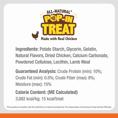 Nylabone Pop-In Treat-Toy Refill Chews, All-Natural Dog Treats for Treat Dispensing Toys, Chicken Flavor, 30 Count