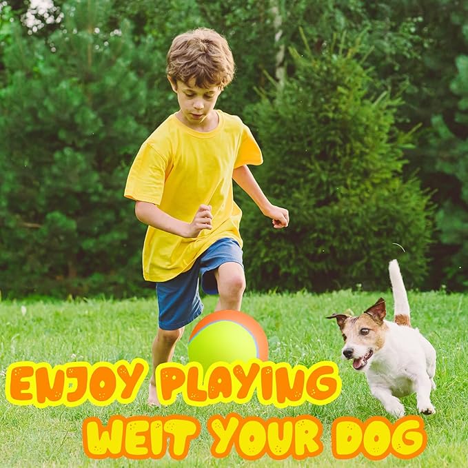 Banfeng Big Tennis Ball for Dogs, Giant Dog Tennis Ball Toy Large Outdoor Sports Gift for Small Medium Large Dog (Yellow Orange, 9.5 inch)