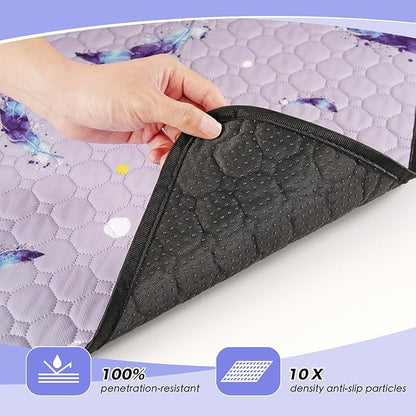 WanpeeGoo Washable Pee Pads for Dogs, 1 Pack Reusable Puppy Pads, Super Absorbent & Leakproof Dog Pads, Anti-Slip Dog Pee Pads for Puppy Training & Incontinence, Leaf Pattern 65"x48"