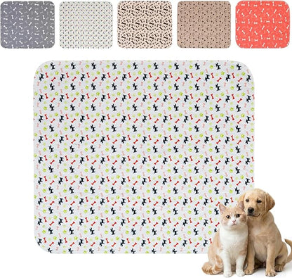 Puppy Pads with Pheromones,Forever Pad,Washable Pee Pads for Dogs,Reusable Pee Pads for Dogs,Waterproof and Leak-Proof,Non-Slip Base Training Pads Suitable for Home and Dog Crates(White,L)