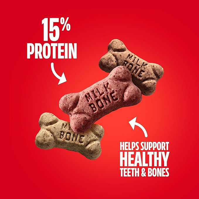 Milk-Bone Mini's Flavor Snacks Dog Treats, 35 Ounce Refill Packs (Pack of 2) Crunchy Texture Helps Reduce Tartar