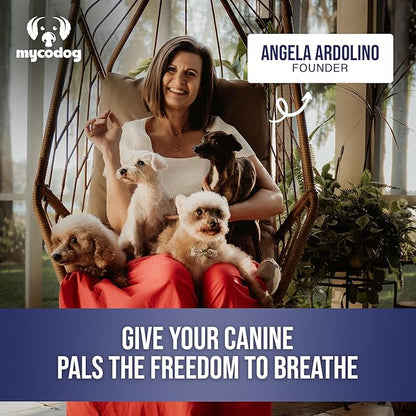MycoDog Breathe - Respiratory Support Supplement for Dogs - Breathing Comfort & Airway Health - French Bulldogs, Pugs, & Flat-Faced Breeds - Natural Mushroom and Ashwagandha Drops
