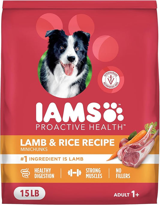 IAMS Dry Dog Food Lamb and Rice Proactive Health Food for Dogs, 15.0 lb
