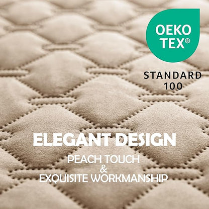 gogobunny 3X Stronger Waterproof Pet Blanket, Scratch Proof Furniture Protector for Dogs Cats, Reversible Cover 32x53 Inch, Dark Beige