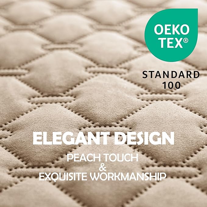 gogobunny 3X Stronger Waterproof Pet Blanket, Scratch Proof Furniture Protector for Dogs Cats, Reversible Cover 52x82 Inch, Dark Beige