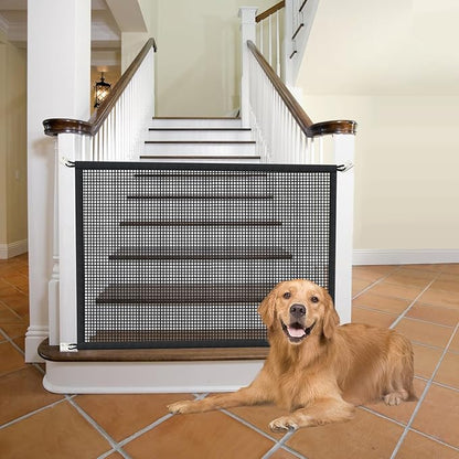 2-Pack Dog Gate for Stairs Pet Gates for The House: Dogs Screen Mesh Gate for Doorways Stairways Indoor 29 inch Tall, 34 inch Wide, Fits Openings 28'' to 31'' Wide