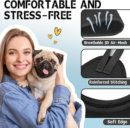 Supet Dog Grooming Hammock Harness for Dogs Cats, Relaxation Pet Nail Clipper Hammock, Restraint Dog & Large Animal Leashes Sling for Groomingk for Nail Trimming (Black, XL)