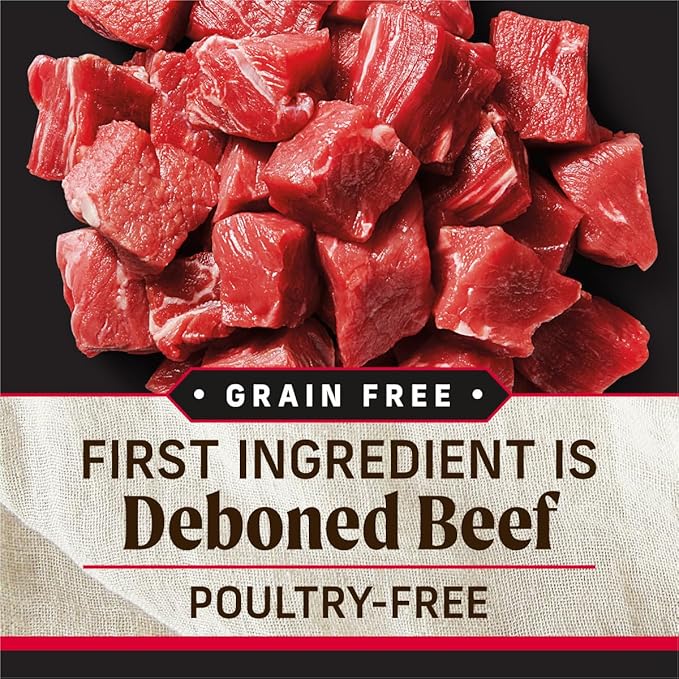 Merrick Backcountry Grain Free Dry Adult Dog Food Kibble With Freeze Dried Raw Pieces, Great Plains Red Recipe - 4.0 lb. Bag