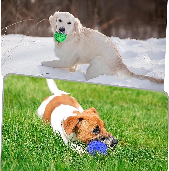 Tough Dog Chew Toys for Aggressive Chewers, Indestructible Dog Balls for Aggressive Chewers, Squeaky Toys for Large Dogs, Squeaky Balls for Dogs, Interactive Funny Heavy Duty Ball