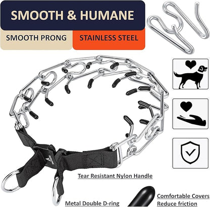 DEYACE Quick Release Dog Training Collar Adjustable Stainless Steel Collar for Small Medium Large Dog (Teal, XL Neck Girth 16.9"-22.2")