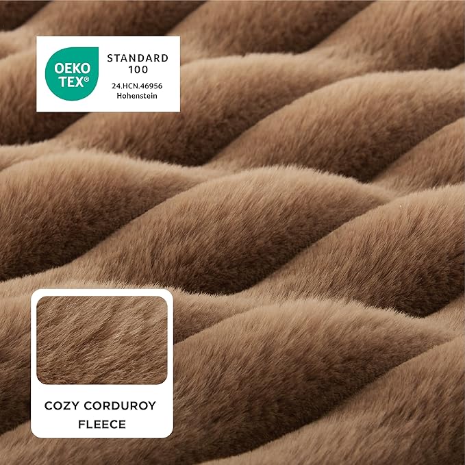 Bedsure ComfyFleece™ Orthopedic Dog Bed for Small Dogs, Waterproof Memory Foam Small Pet Beds with Sides, Non-Slip Bottom and Egg-Crate Foam Medium Dog Couch Sofa with Washable Corduroy Cover, Brown