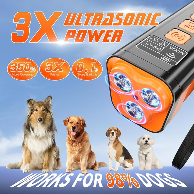 Dog Bark Deterrent Devices for Training Collar and Pet Supplies Ultrasonic Dog Whistle Corrector with Small and Medium Box Size Gentle Leader for Dogs with Instant Button Silencer Technology