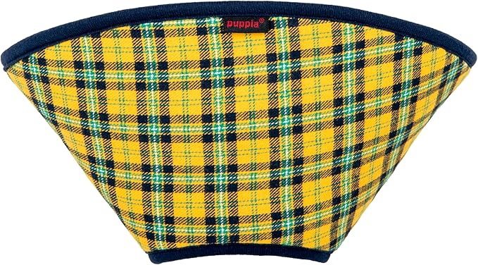 Puppia Charlie Cone Collar for Dogs After Surgery Fashionable Comfortable Pet Recovery Collar Elizabethan Dog Collar, Yellow, Large
