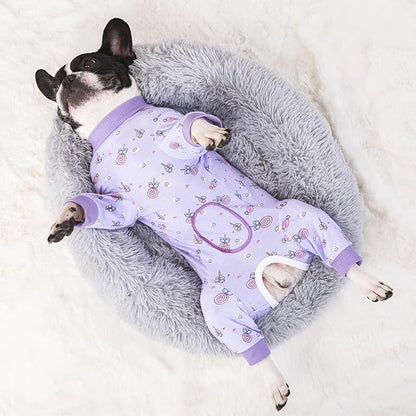 Surgery Recovery Suit for Small Dogs, Onesie for Surgery Female Dogs, Small Dogs Pajamas Long Sleeve, Abdominal Wound Bandages Surgical Suit, Dog Cat Recovery Suit for Shedding Skin Disease