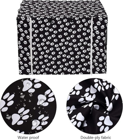 Pethiy Dog Crate Cover Durable Polyester Pet Kennel Cover Universal Fit for Wire Dog Crate - Fits Most 36 inch Dog Crates - Cover only -Black-36