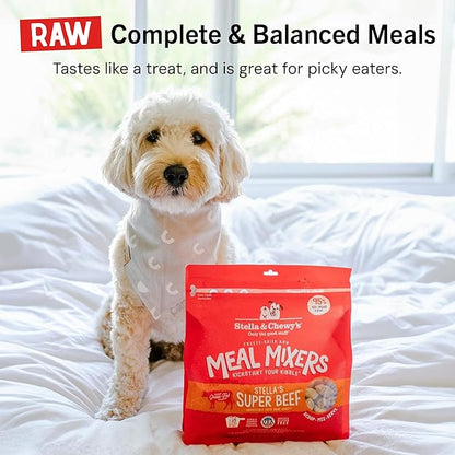 Stella & Chewy's Freeze-Dried Raw Beef Meal Mixers- Dog Food Topper and Mixer - Made with 95% Grass-Fed Beef, Organs & Bone - Perfect for Picky Eaters - Grain-Free - 18 oz