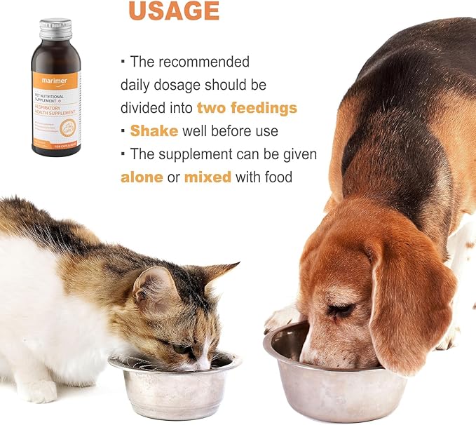 Respiratory Health Supplement for Cats for Dogs – Herbal Formula with Honeysuckle, Licorice, Houttuynia & Vitamins – Supports Clear Breathing, Lung Function & Seasonal Allergy Relief – 3.38oz (100ml)