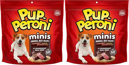 Pup-Peroni Mini Dog Treats, Original Beef Flavor, 22.5 Ounce, Made with Real Beef (Pack of 2)