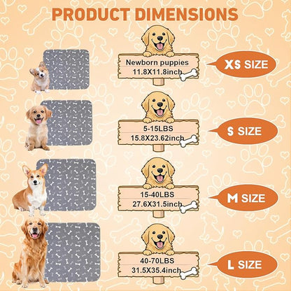 Puppy Pads with Pheromones,Forever Pad,Washable Pee Pads for Dogs,Reusable Pee Pads for Dogs,Waterproof and Leak-Proof,Non-Slip Base Training Pads Suitable for Home and Dog Crates(Red,L)