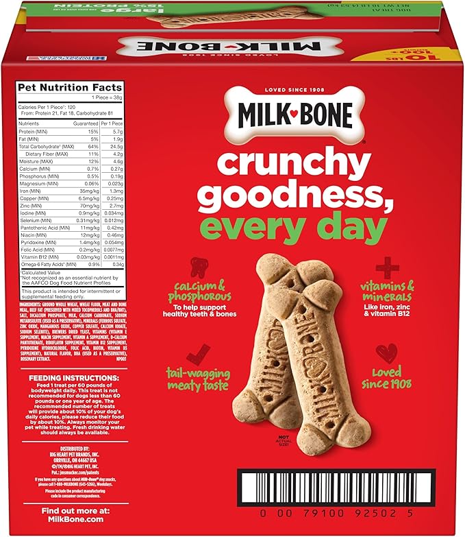 Milk-Bone Original Dog Treats Biscuits for Large Dogs, 10 Pounds (Packaging May Vary)