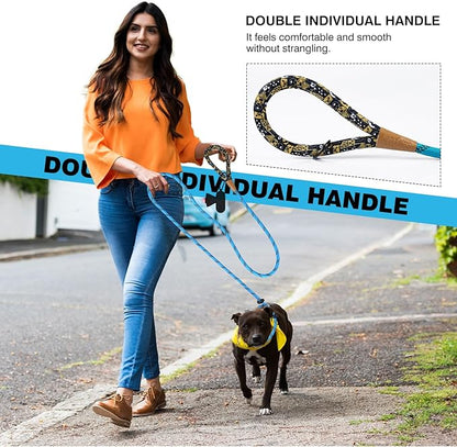 lynxking Slip Lead Dog Leash Reflective, Heavy Duty Comfortable Strong Rope for Large Medium Small Dogs No Pull Pet Training (Light Blue, 2PCS Large 1/2in x 6ft)
