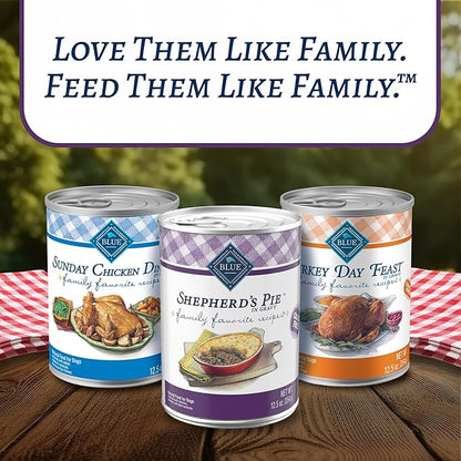 Blue Buffalo Family Favorites Adult Wet Dog Food, Made with Natural Ingredients, Shepherd's Pie, 12.5-oz Can (Pack of 12)