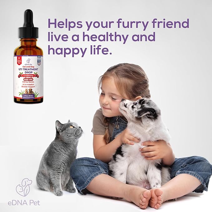 eDNA PET - Cat & Dog Urinary Tract Infection Treatment – Herbal Bladder & Kidney Wellness Formula – Helps to Maintain Normal Urination and Hydration – Made in USA