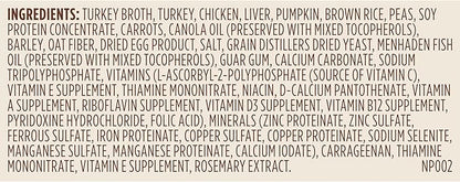 Nutrish Rachael Ray Wet Dog Food Chunks in Gravy Real Turkey, Brown Rice, Peas & Carrots Recipe, 13 oz. Can