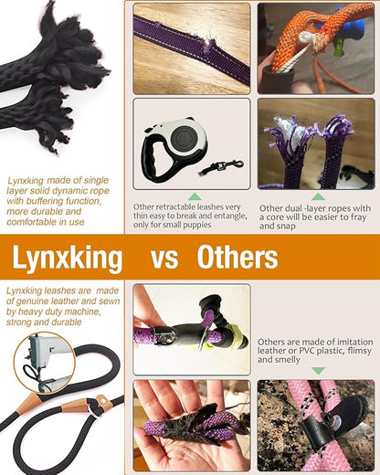 lynxking Dog Leash Slip Lead 5 6 8 FT Dog Training Leash Strong Heavy Duty Rope No Pull Training Lead Leashes for Dogs
