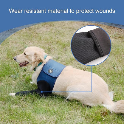 Coodeo Dog Recovery Suit, Cone Collar Alternative, Abrasion Resistant Dog Recovery Sleeve, Washable 2.5mm Thick and Waterproof, Pet Wounds Prevent Licking, Bite, Keep Dry（Blue，S