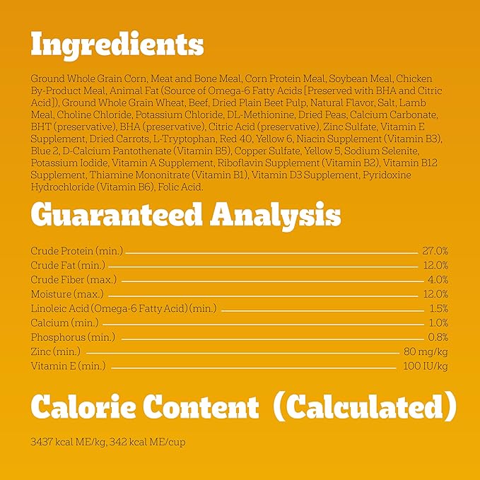 Pedigree Dry Dog Food for Adult Dogs, High Protein, Beef and Lamb Flavor, 3.5 lb. Bag