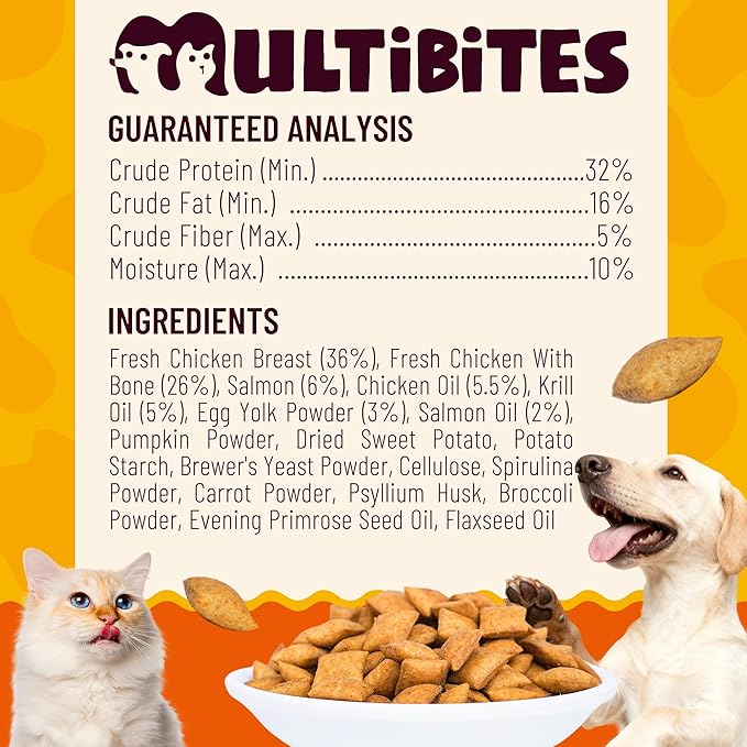 13.05oz Pumpkin Treats for Cat& Dog with Egg Yolk Creamy Core - Crunchy& Soft Cat Treats for Indoor Cats for Skin &Coat, Gut Health with Kitten Training Snacks