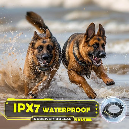 PATPET Dog Training Collar, 1.2 Mile Range 101 Training Levels Dog Shock Collar with Remote Control (15-150 lbs), Waterproof 100% Safe E Collar for Large Breed for 2 Dogs Black with Bright Green