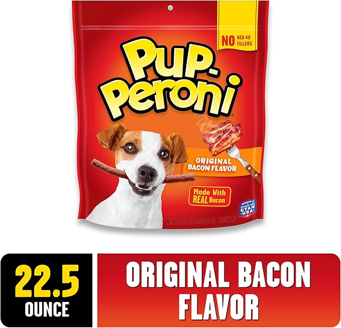 Pup-Peroni Dog Treats, Original Bacon Flavor, 22.5 Ounce, Made with Real Bacon (Pack of 2)