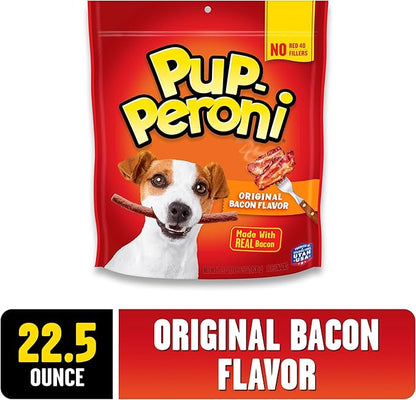 Pup-Peroni Dog Treats, Original Bacon Flavor, 22.5 Ounce, Made with Real Bacon (Pack of 2)
