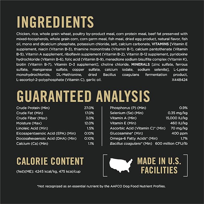 Purina Pro Plan Active, High Protein Dog Food, SPORT 27/17 Chicken and Rice Formula - 37.5 lb. Bag