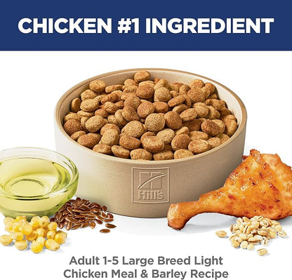 Hill's Science Diet Large Breed Light Adult Dry Dog Food 1-5, Quality Protein for Weight Management Support, Chicken & Barley, 30 lb. Bag