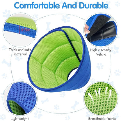 Upgrade Soft Dog Cone Collar, Dog Cone Alternative to Stop Licking After Surgery, Adjustable Comfy Cones for Small/Medium/Large Dogs, Light-Weight Mesh Fabric Elizabethan Collars (L)