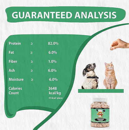 Freeze Dried Chicken Cat Treats | Healthy Dog Food Toppers 100% Human Grade | Single Ingredient, Grain Free Chicken Dog Treats | Inspected & Tested in USA | No Additives or Preservatives, 1.75 oz