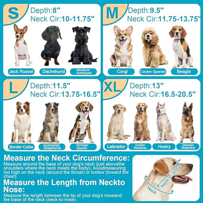 Soft Elizabethan Dog Cone Collar for Large, Medium & Small Dogs - Adjustable Recovery Collar for Post-Surgery, Wound Protection & Licking Prevention - Lightweight Pet Cone Alternative（Black,S）