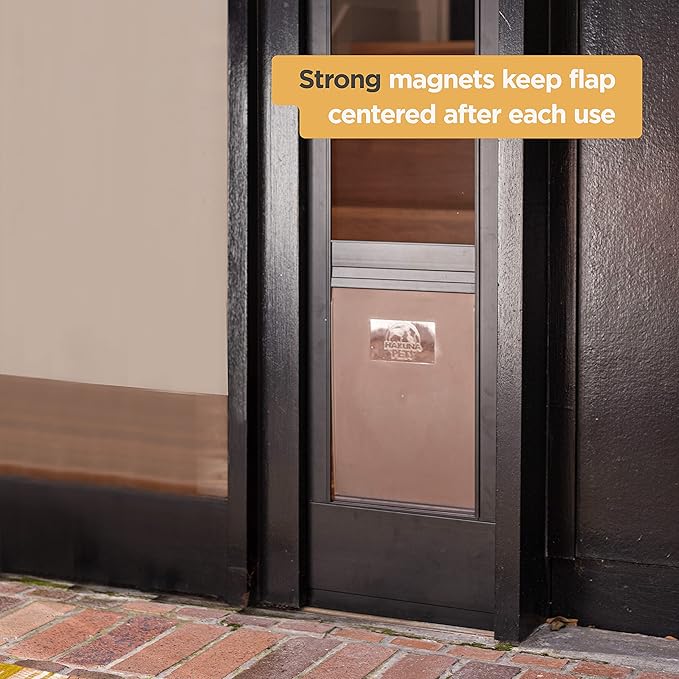 Hakuna Pets Patio Pet Door 3.9” Height Extension, Fits Screen Insert Panel for Small Doors, Black