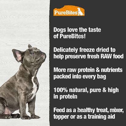 PureBites Duck Liver Freeze Dried Dog Treats, 1 Ingredient, Made in USA, 2.61oz